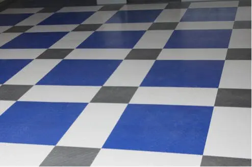 garage-flooring-closet-factory blue, white, and gray garage floor tiles