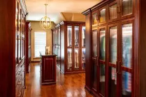 A wood laminate closet