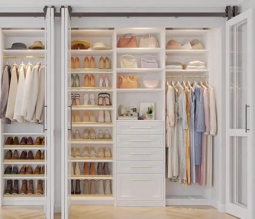 Reach in closet organization