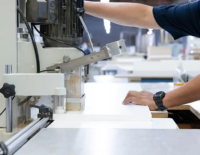 Custom closet being manufactured