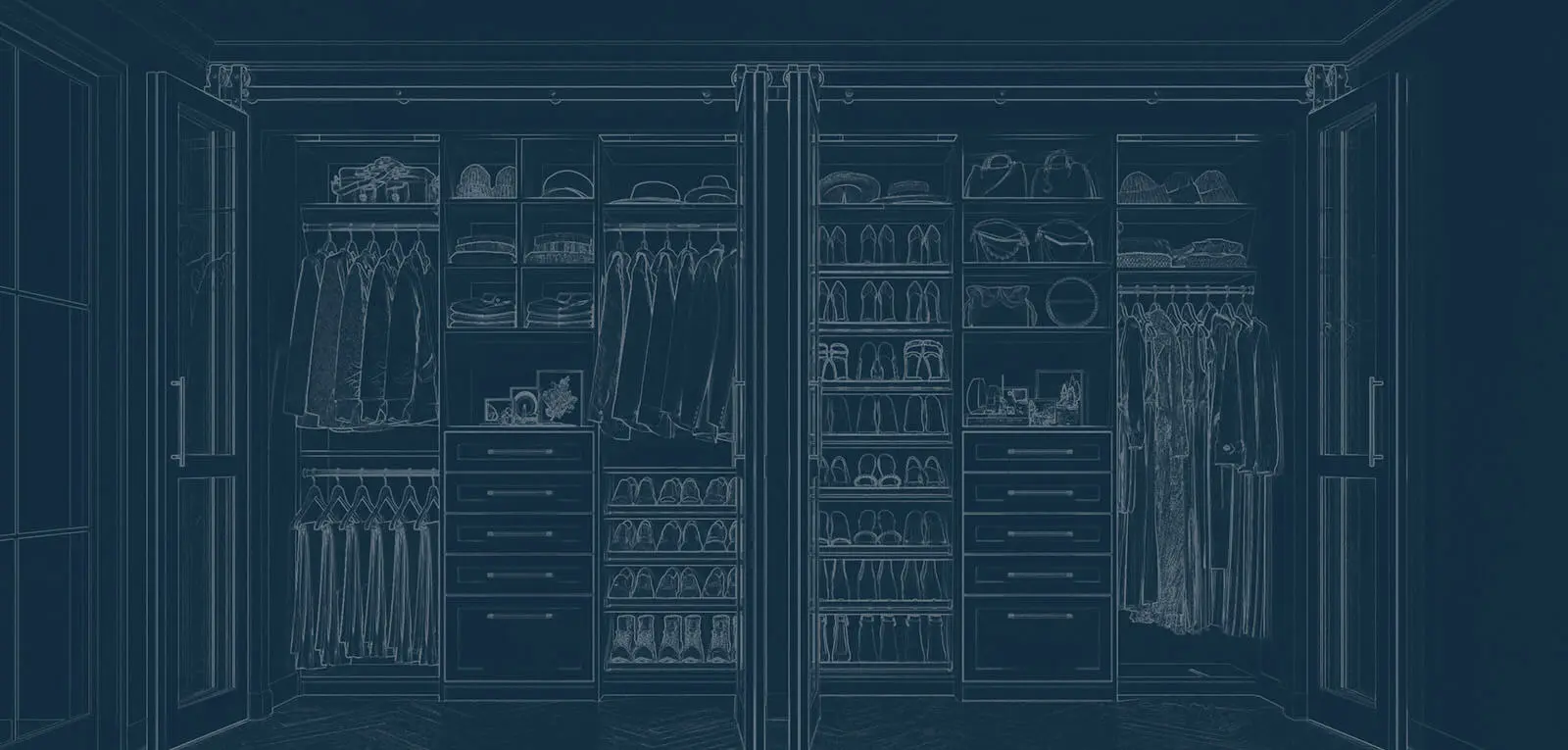 Blueprint of closet design
