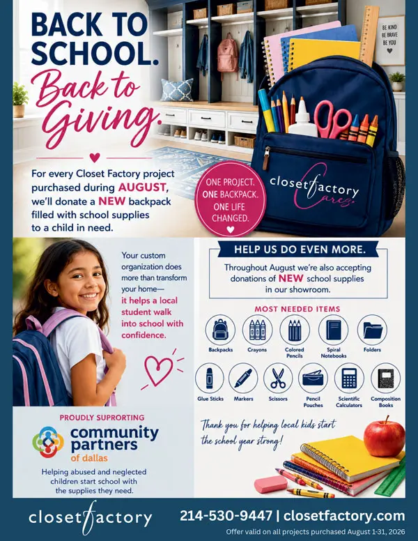 promo photo for Closet factory cares event