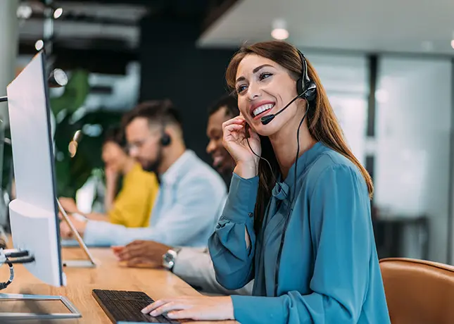 Customer Service Employee on phone