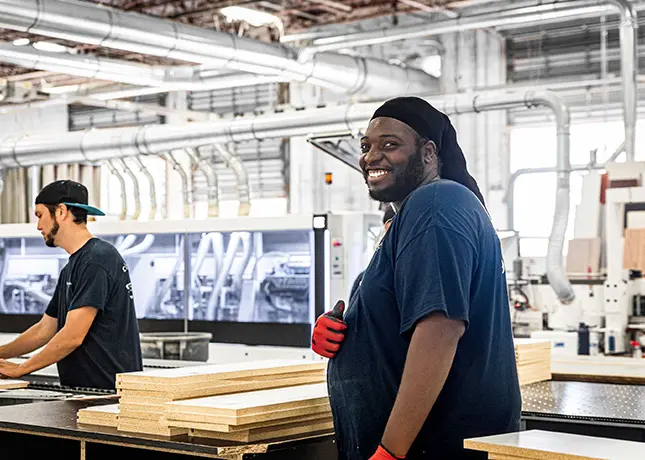 Closet Factory manufacturer in warehouse