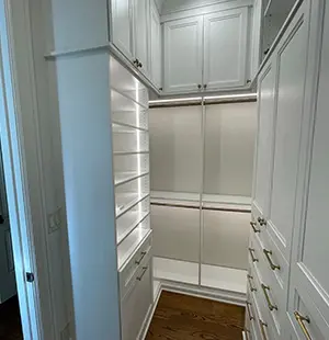 Custom closet White with mission doors and lighting