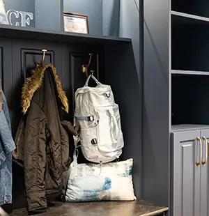 Custom built in cubbies and mudroom cabinets
