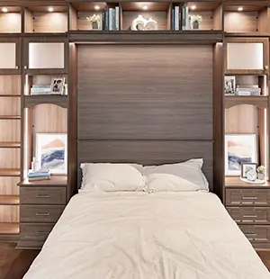Custom built in wall bed in dark melamine by Closet Factory Columbia