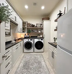 Custom laundry room shelving by Closet Factory DFW