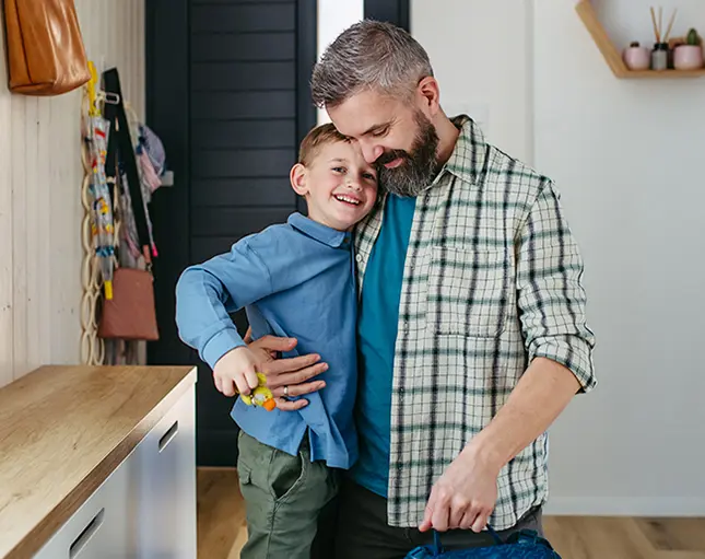 Closet Factory charity partnerships dad with son