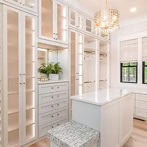 Closet Factory Ft Lauderdale Custom white walk in closet with center island
