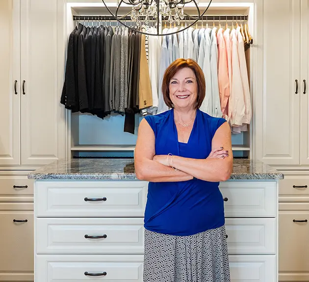 Interior designer in custom closet