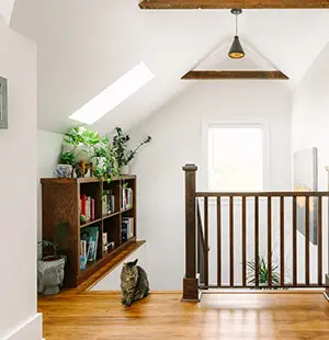 Office Bookshelves; Custom Stained Finish