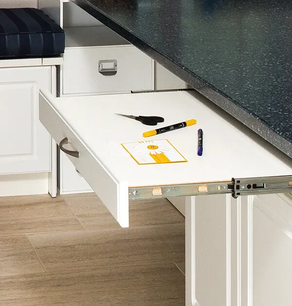 Pull out work station in craft room