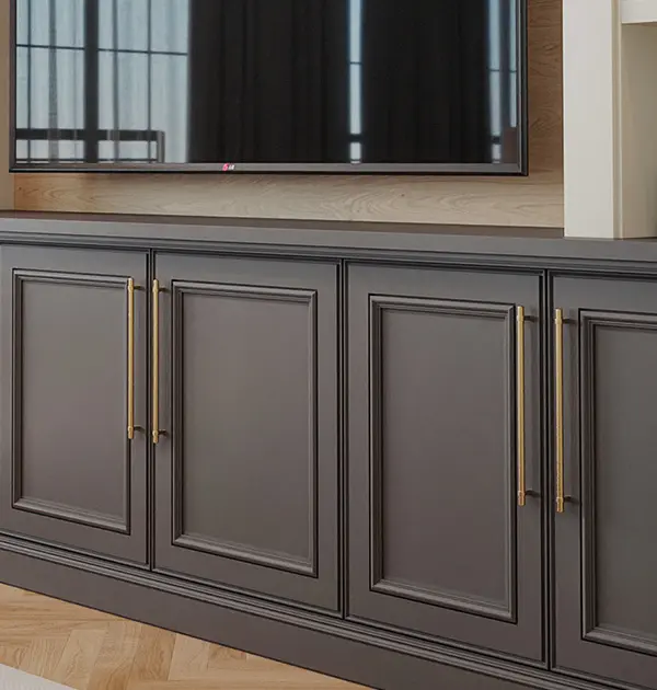 Custom cabinetry in media center