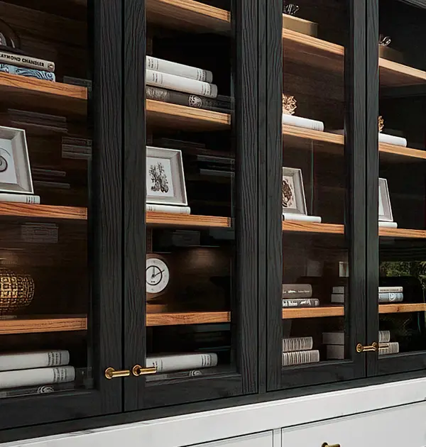 Glass front cabinetry