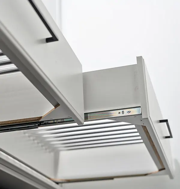 Concealed drying rack drawers