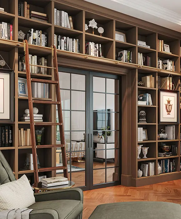 Custom library shelving