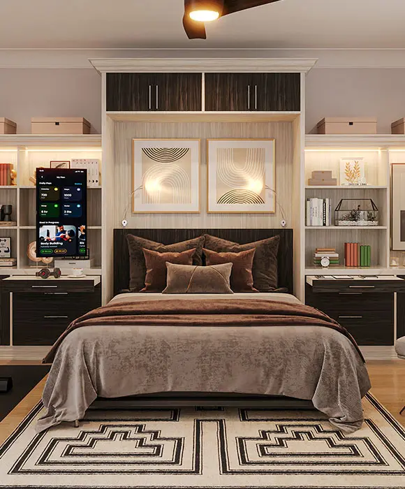 Murphy bed with LED lighting