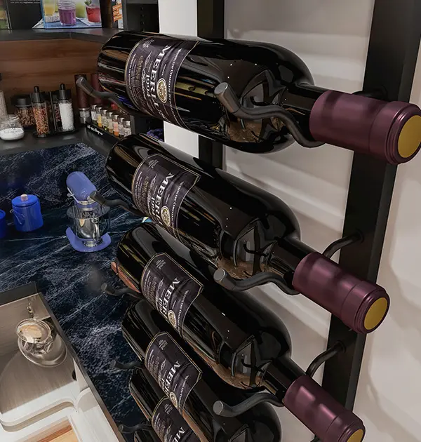 Floating wine bottle storage