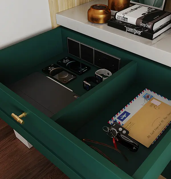 Custom Drawers with charging area