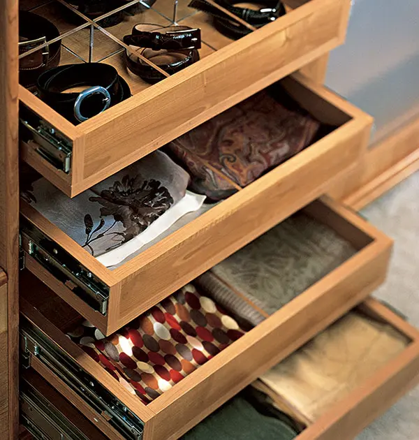 Lucite dividers in drawers
