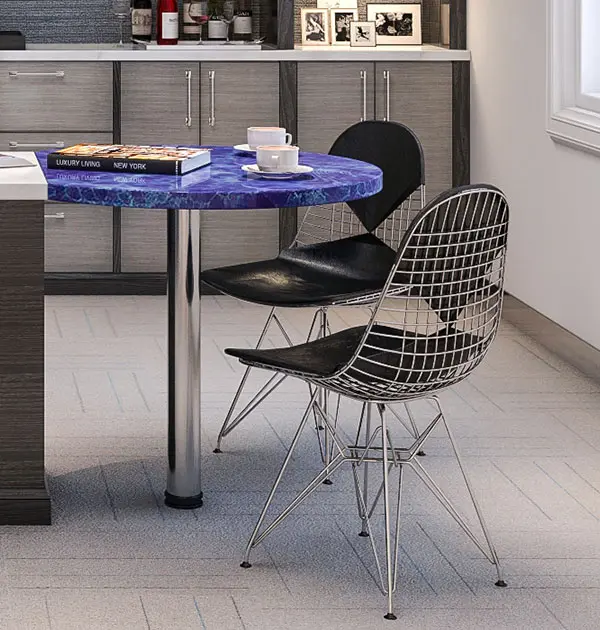 Office unique counter shapes and laminate colors, metal table leg