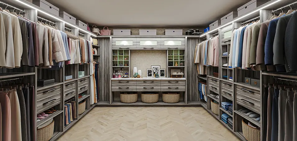 Walk-in closet in afternoon nap