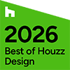 Houzz badge for excellent design by closet factory 2026