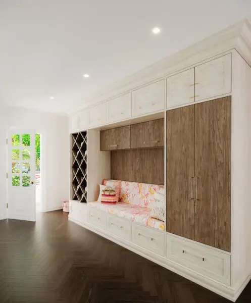 Custom wood color mudroom
