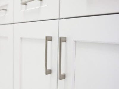 cabinets with chrome handles