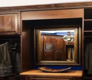 close up of mens mirror area in closet