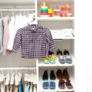 kids reach in closet in white