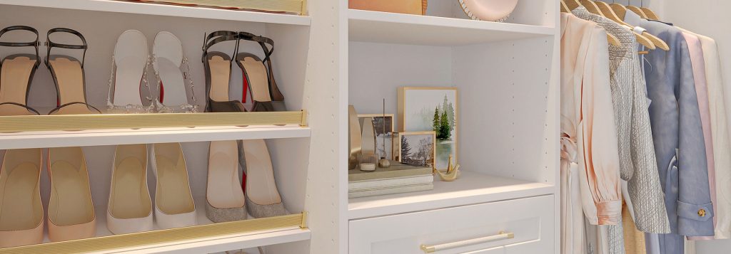 Detail view of a luxury closet