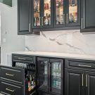 Wet bar with pull-out beverage drawer
