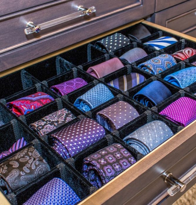 Tie organizers in closet