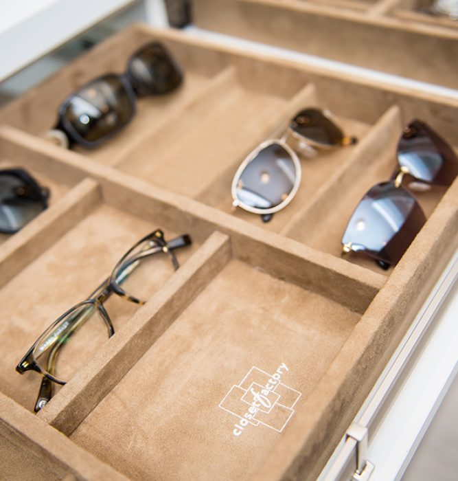 Velvet-lined drawer insert from Closet Factory