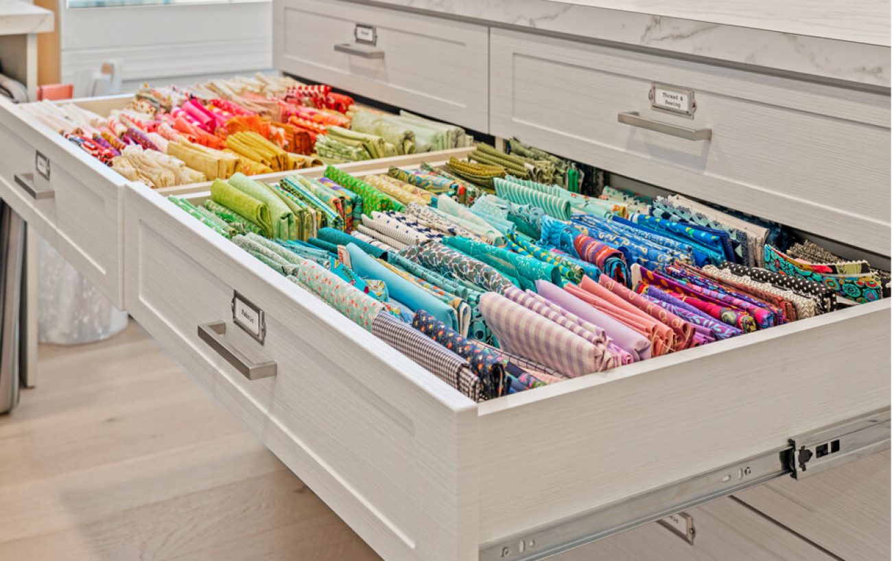 Fabric organization in craft room