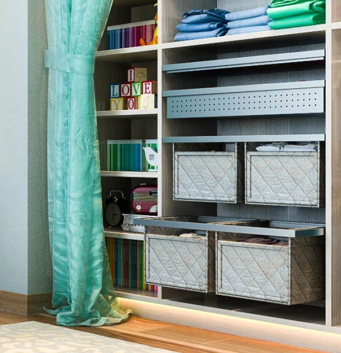 Kid closet Quilted drawers