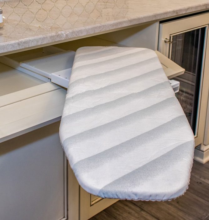 Ironing board behind door