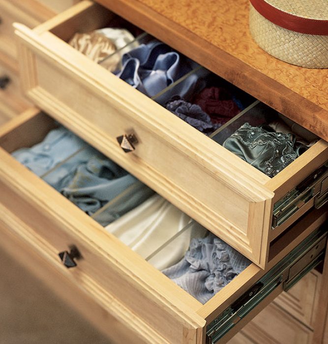 Lucite drawer dividers