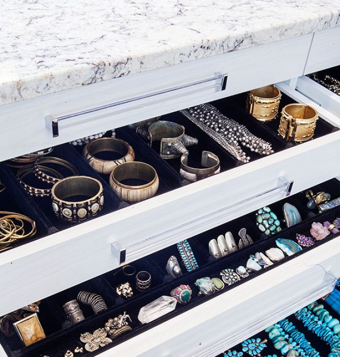 Velvet jewelry drawers
