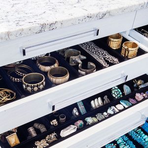 Velvet jewelry drawers