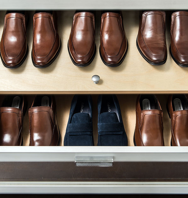 Double deck shoe drawer