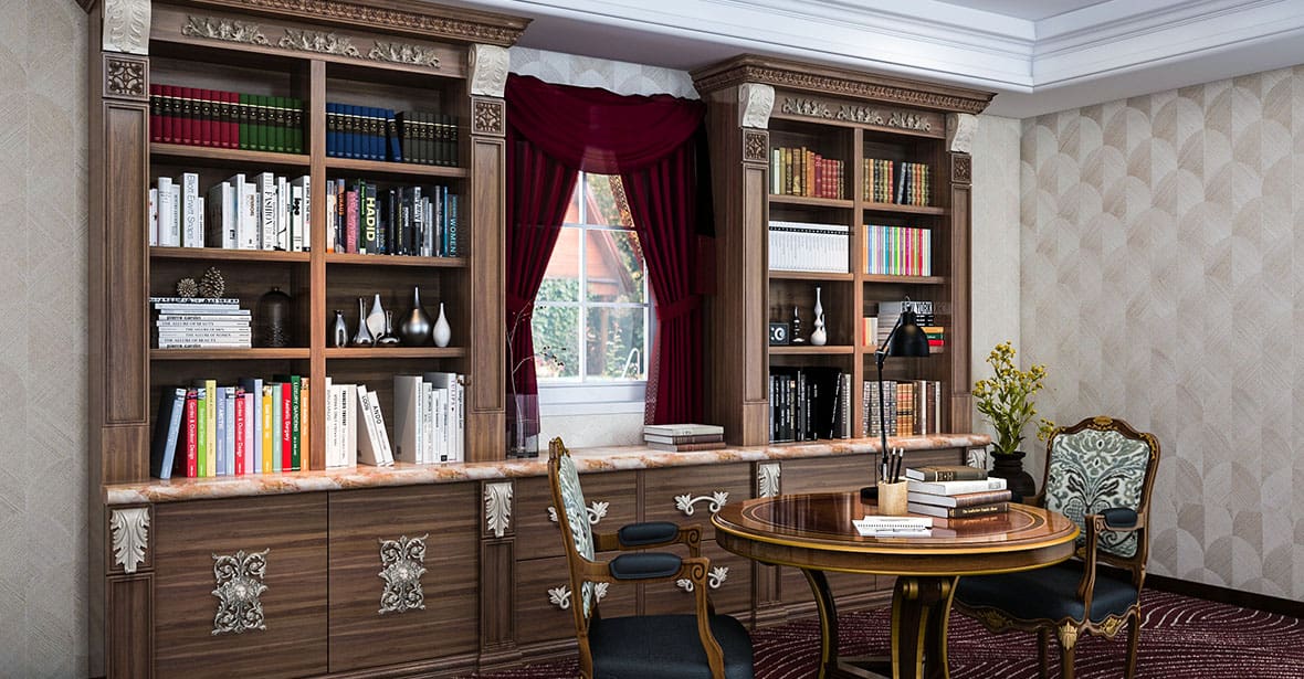 Library Built In Rack Custom Home Library Bookcases & Shelving | Closet Factory