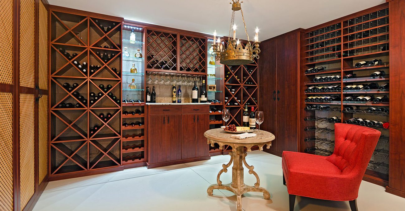 Wine storage and home tasting room.